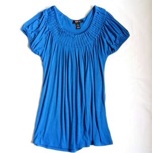 🔵2/$15🔵Style & Co Drapey Top Size S EUC Blue